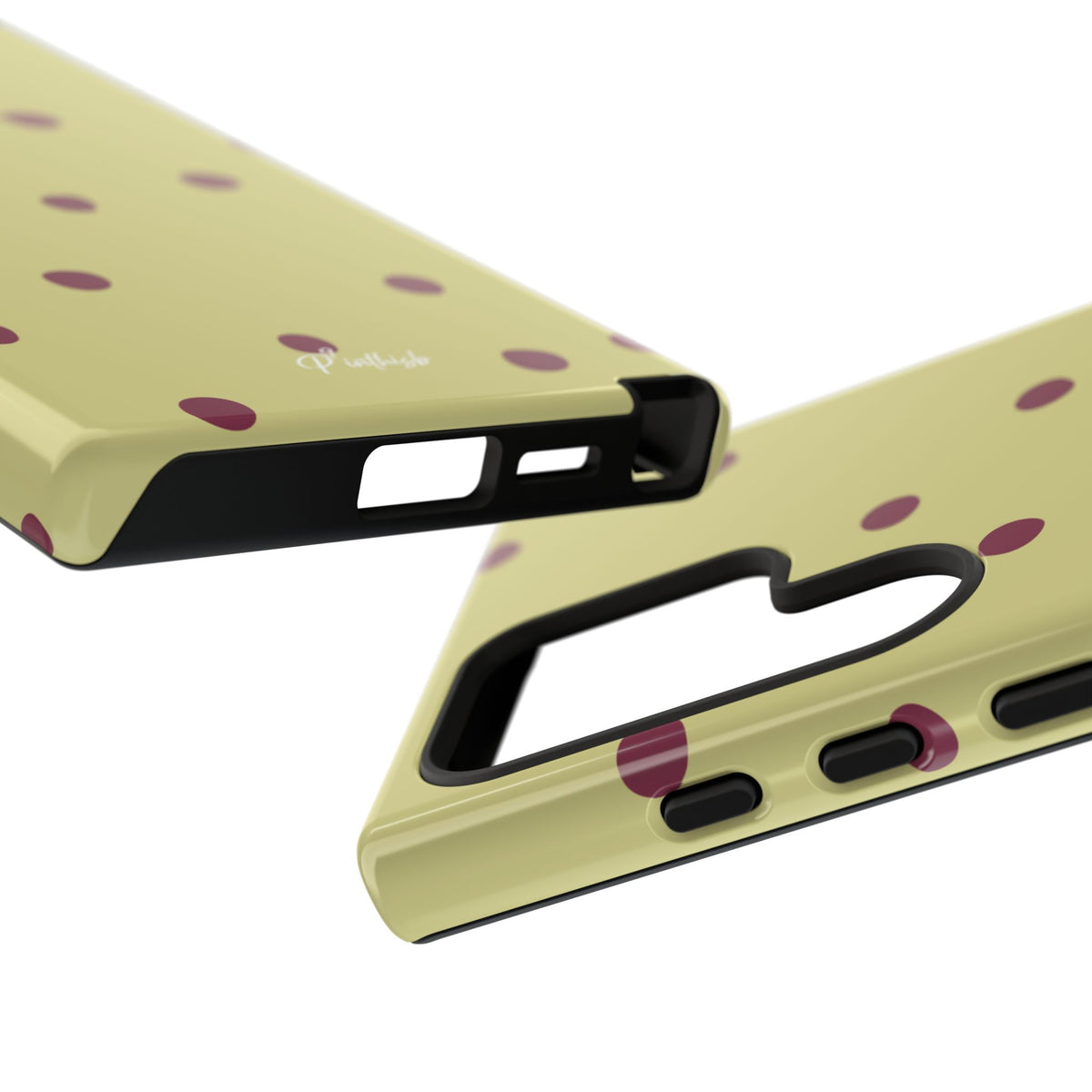 Yellow & Burgundy Polka Dot Tough Phone Case
