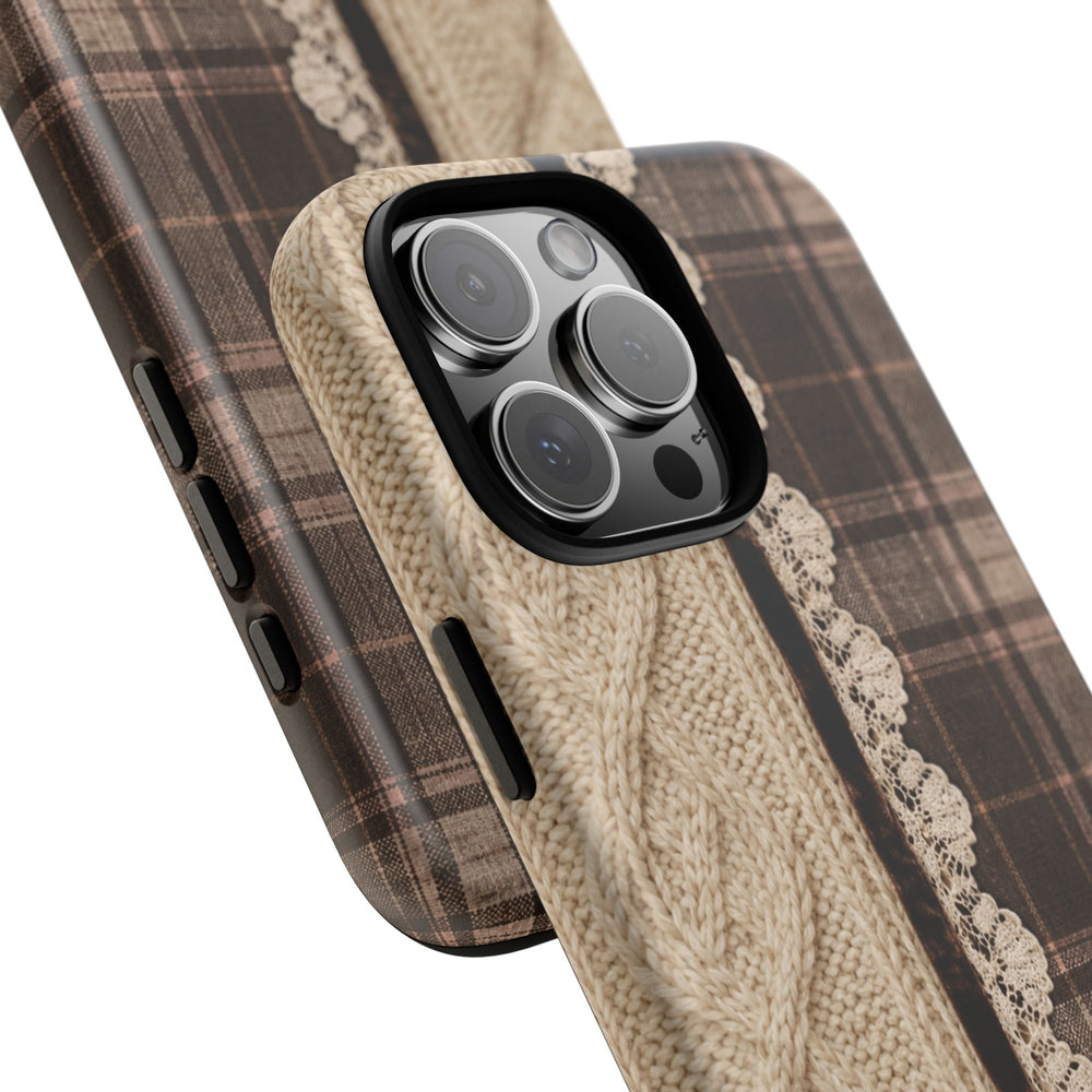 Cozy Plaid Knit Tough Phone Case