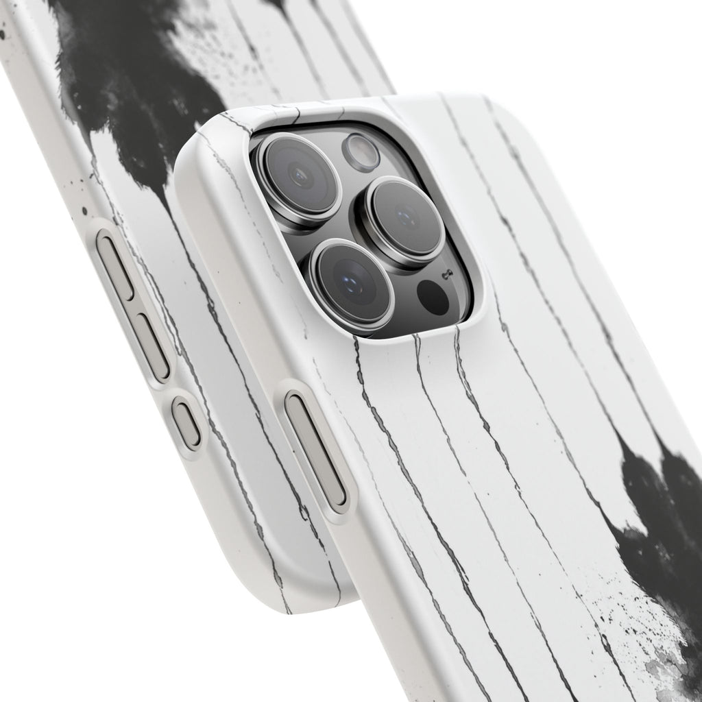 Black Ink Paw Print Snap Case
