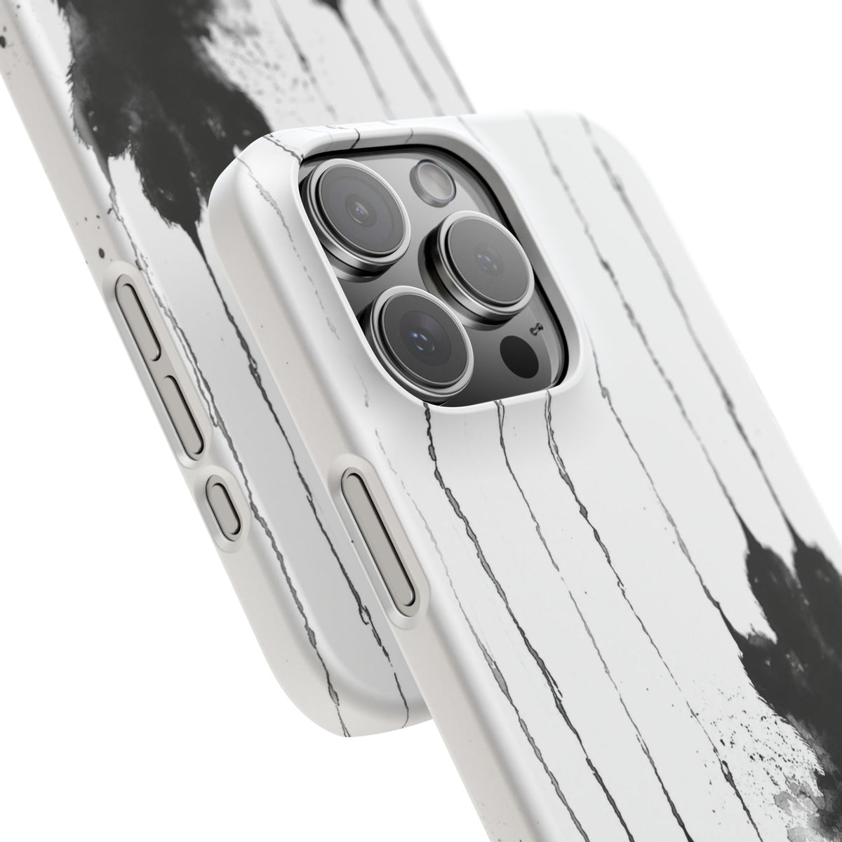 Black Ink Paw Print Snap Case