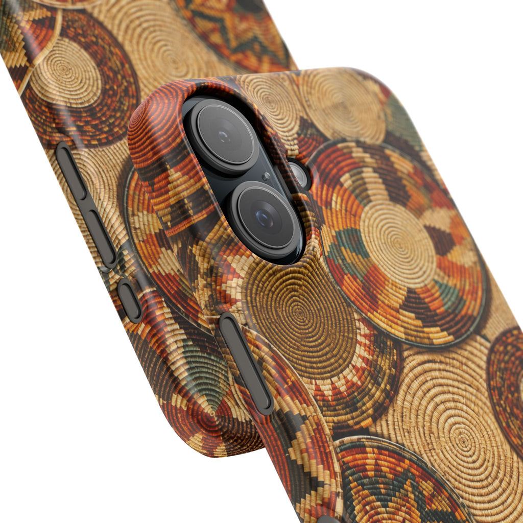 Bohemian Woven Basket Pattern Snap Case