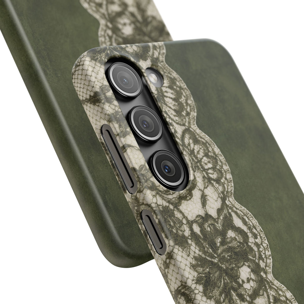 Olive Lace Snap Case