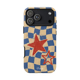 Blue & Cream Retro Star Phone Case