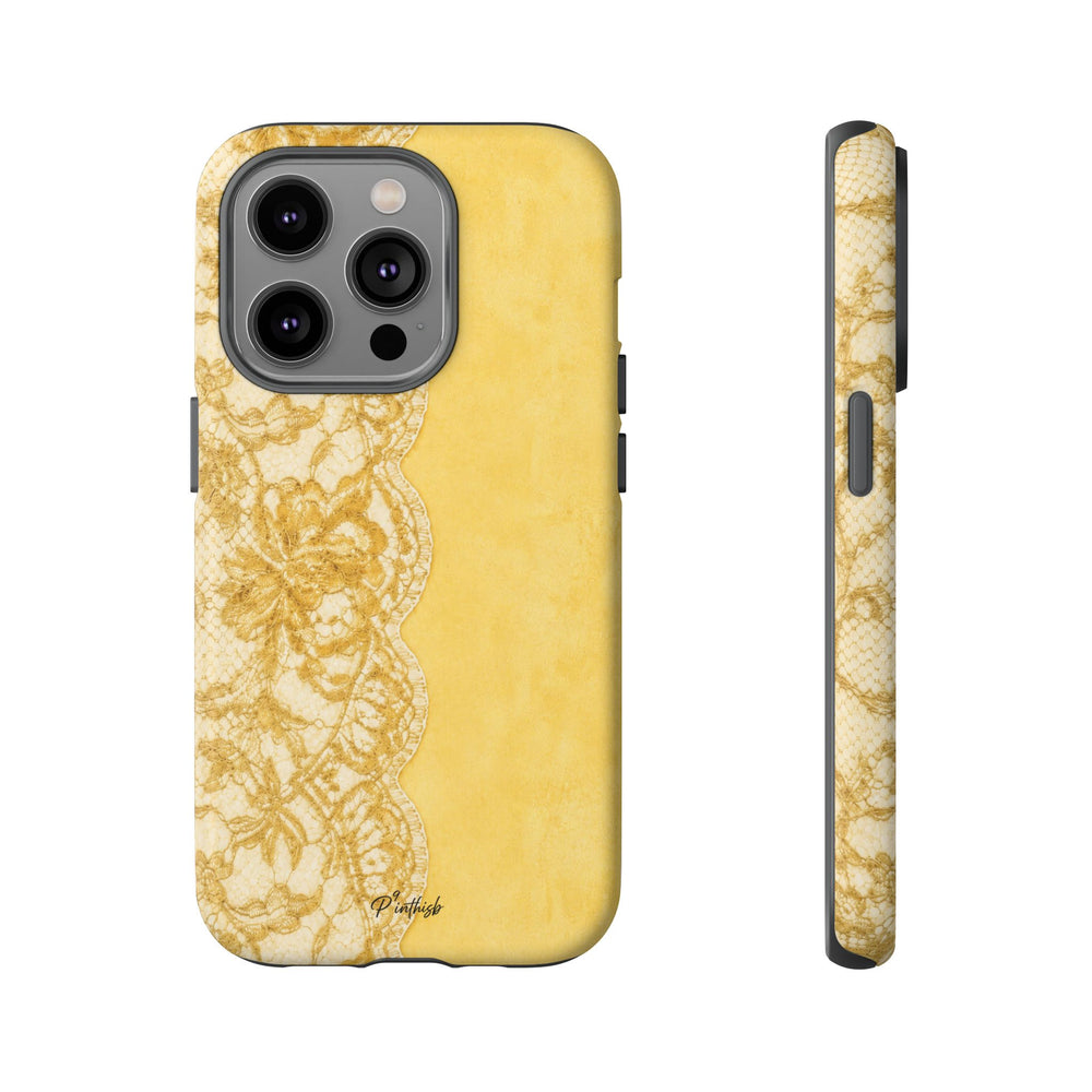 Yellow Vintage Lace Tough Case