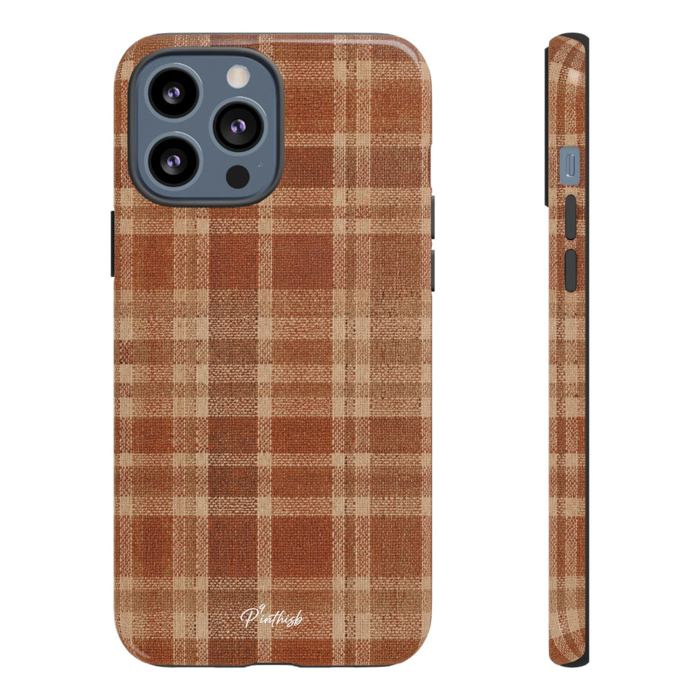 Rustic Brown Cozy Plaid Tough Case