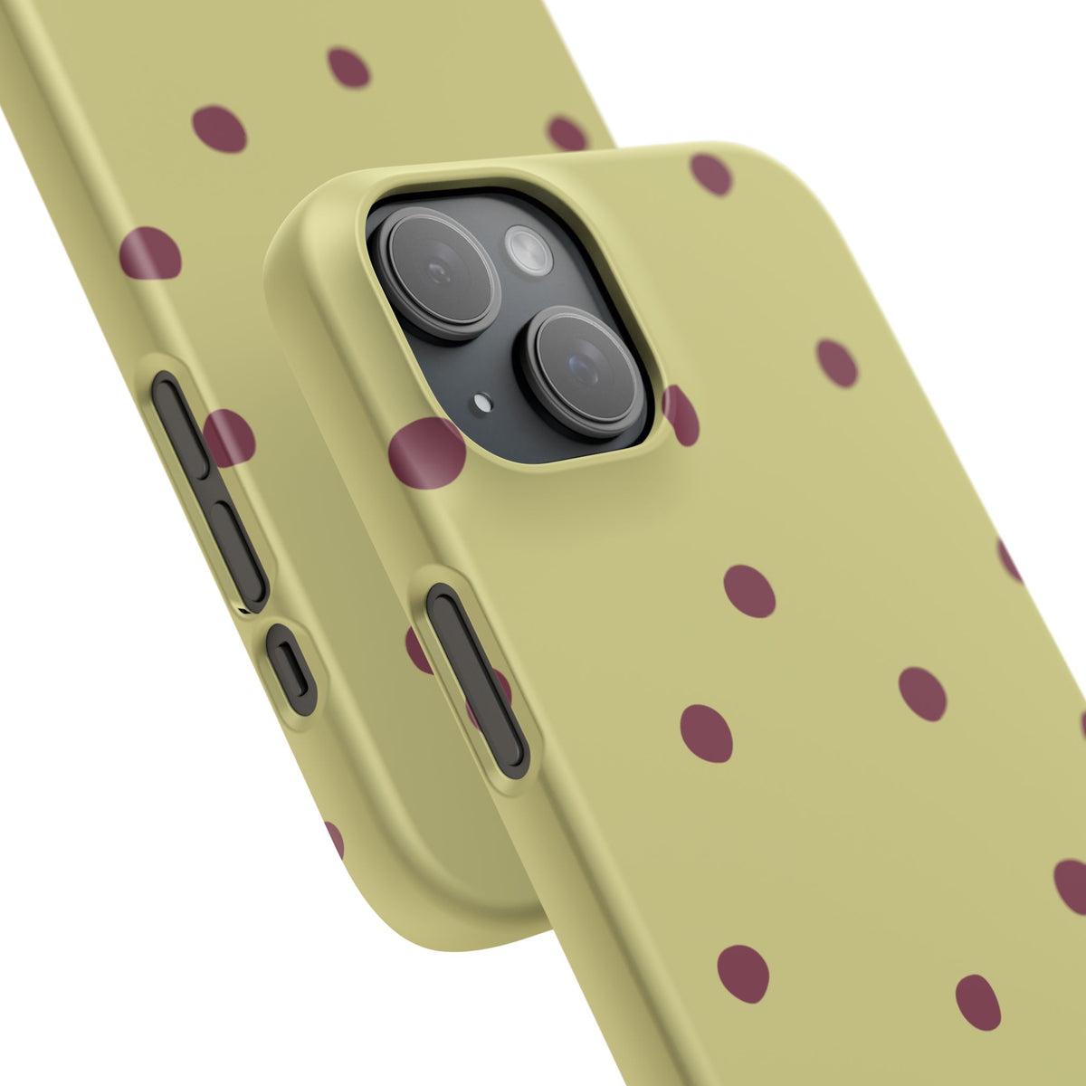Yellow & Burgundy Polka Dot Snap Phone Case