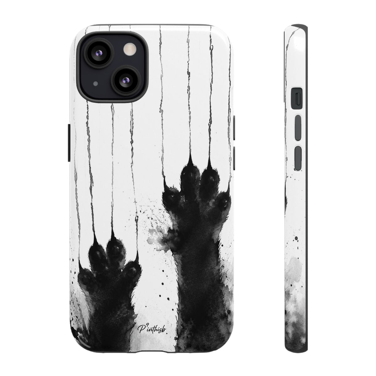 Black Ink Paw Print Tough Case