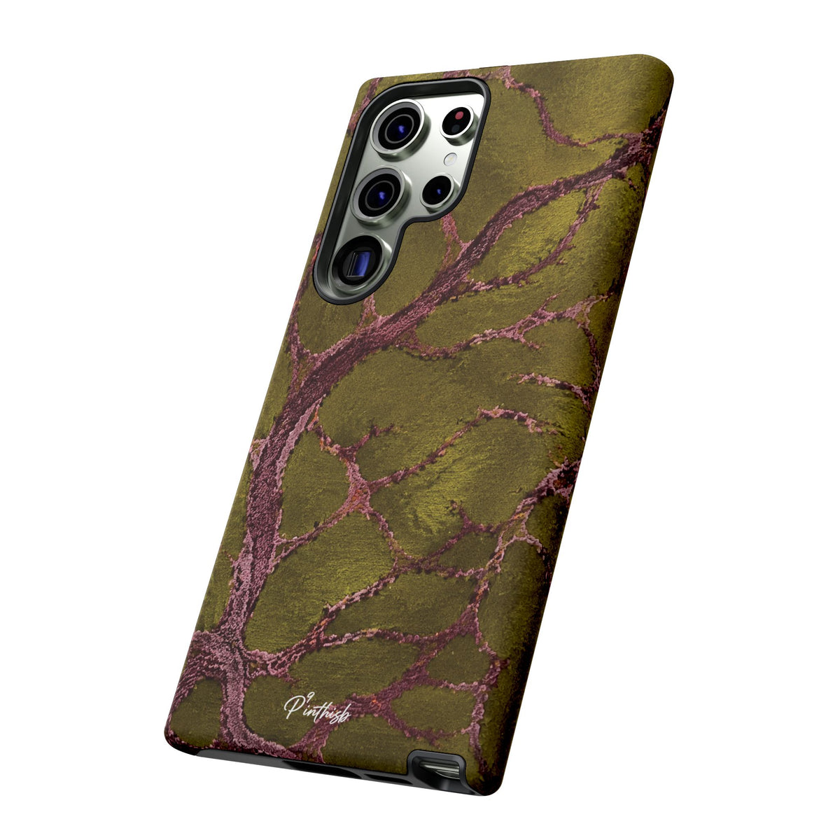 Olive & Rose Gold Tree Pattern Phone Case