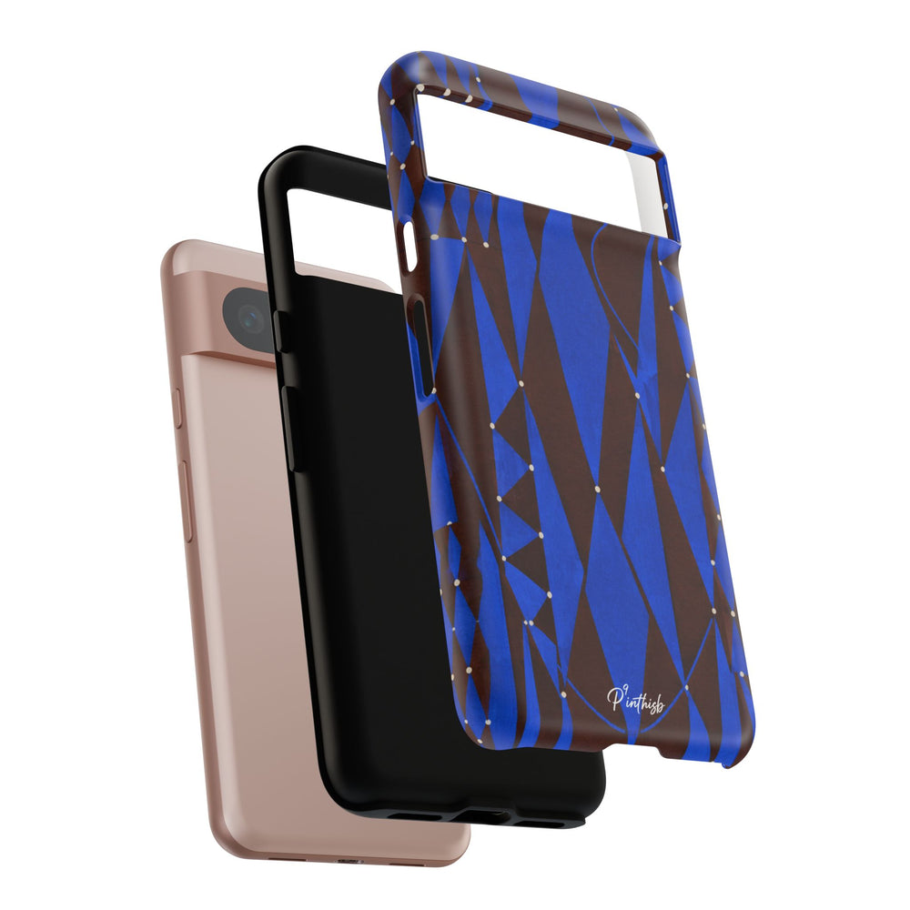 Geometric Blue Diamond Tough Phone Case