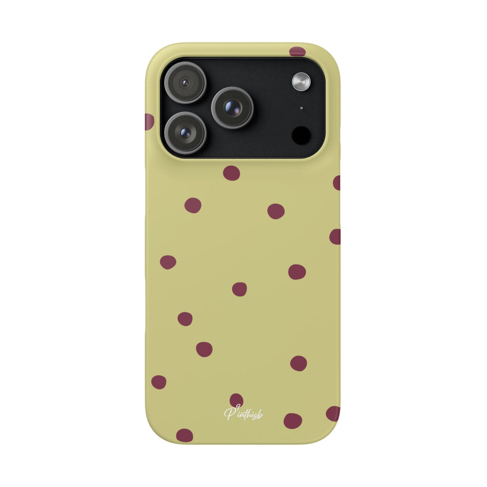 Yellow & Burgundy Polka Dot Snap Phone Case