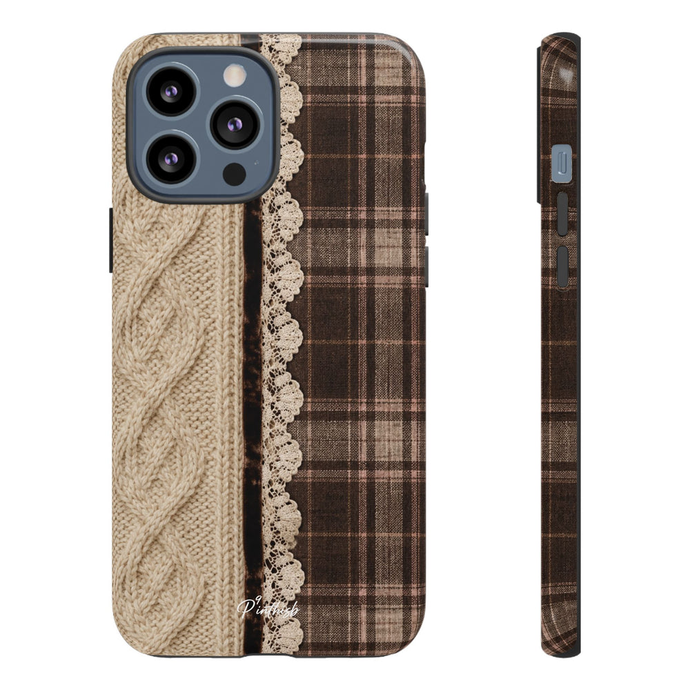 Cozy Plaid Knit Tough Phone Case