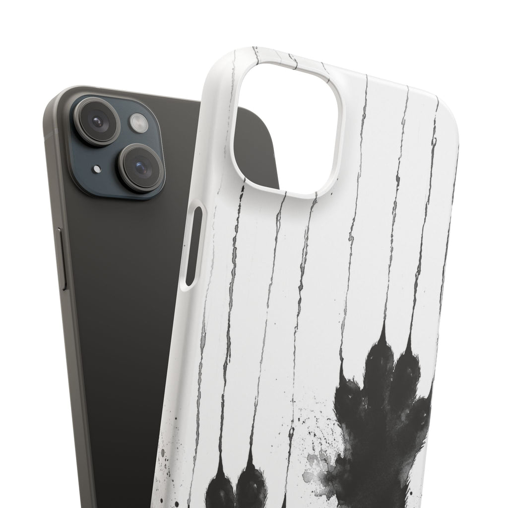 Black Ink Paw Print Snap Case