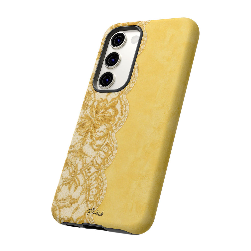 Yellow Vintage Lace Tough Case