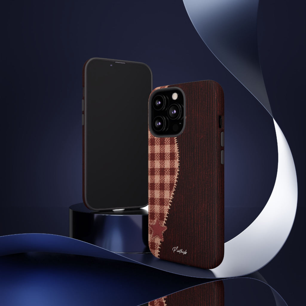 Rustic Plaid Stars Phone Case