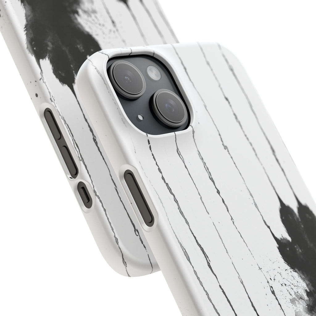 Black Ink Paw Print Snap Case