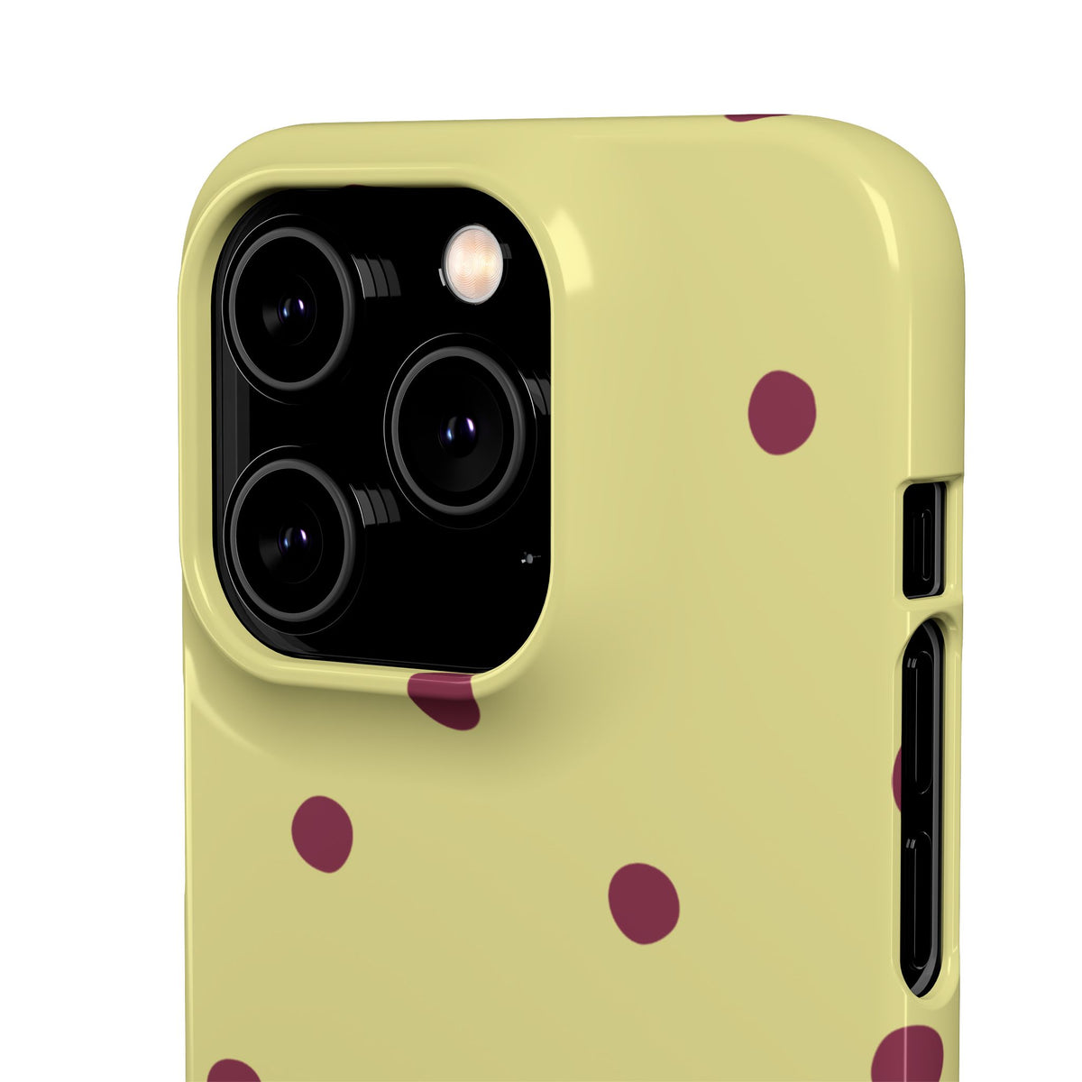 Yellow & Burgundy Polka Dot Snap Phone Case