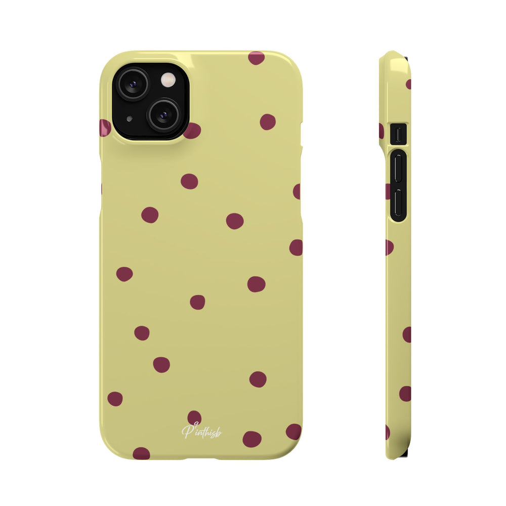 Yellow & Burgundy Polka Dot Snap Phone Case