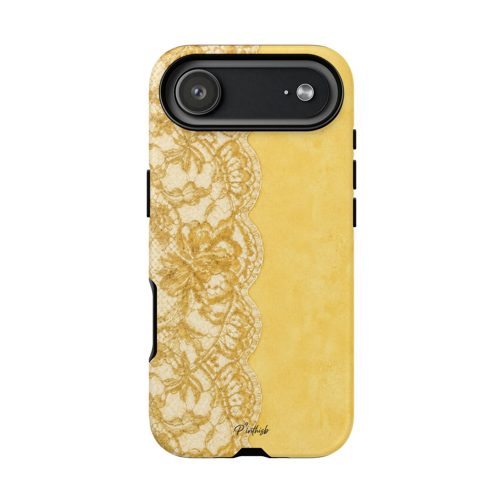 Yellow Vintage Lace Tough Case