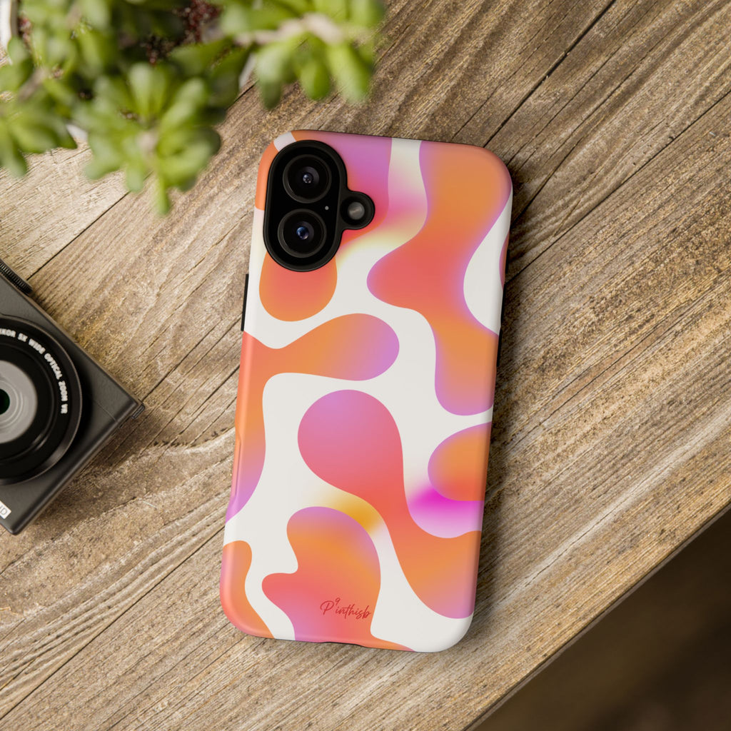 Abstract Orange Pink Camouflage Tough Phone Case
