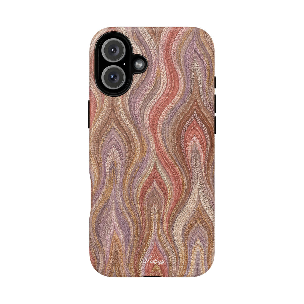 Wavy Peach & Mauve Tough Case