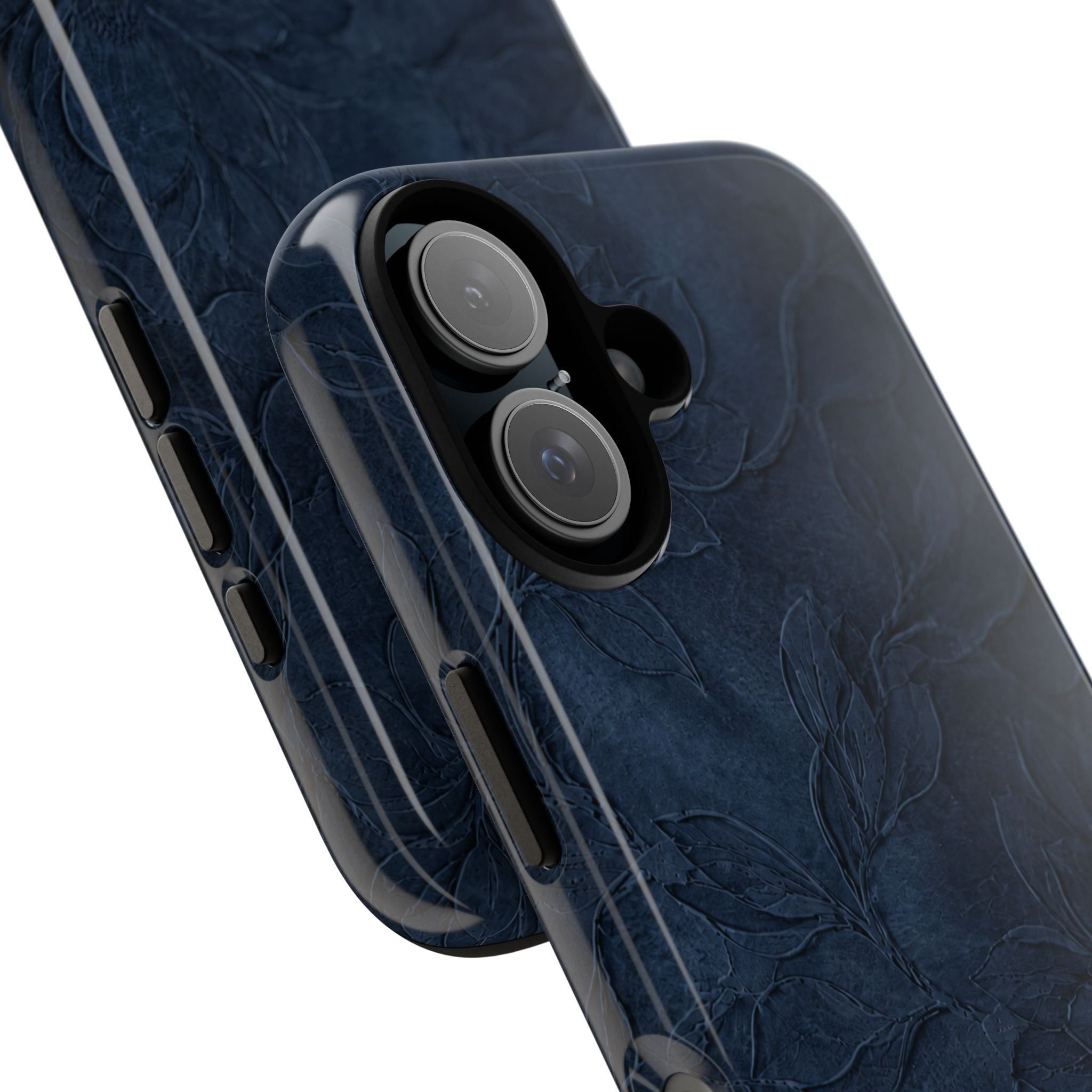 Navy Floral Textured Tough Case