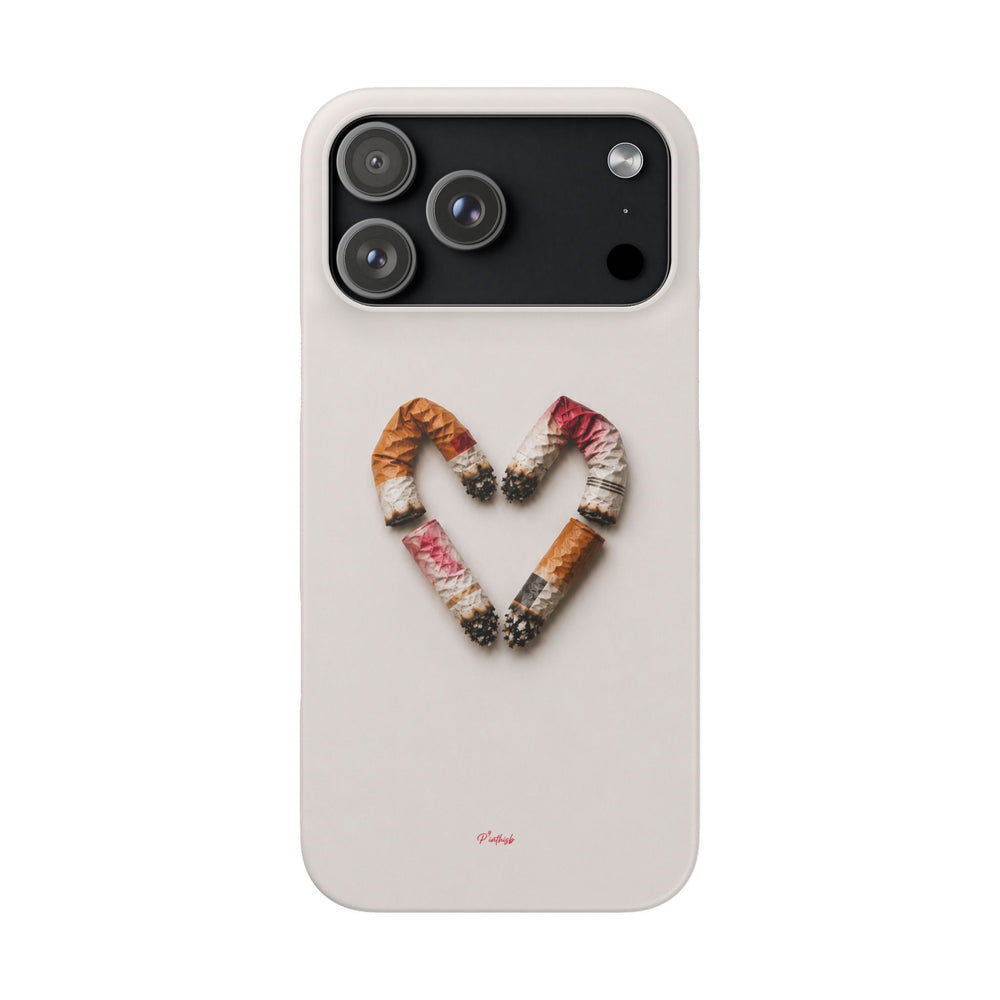 Cigarette Butts Heart Snap Case
