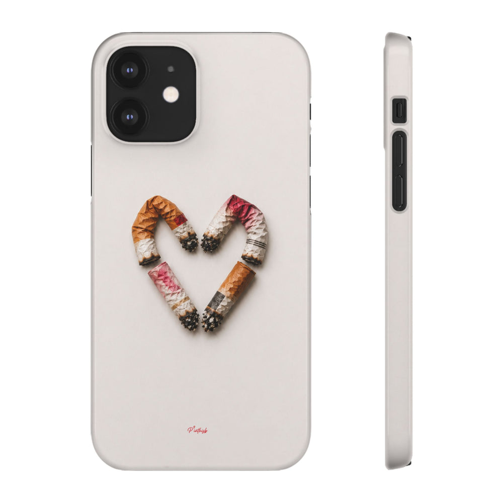 Cigarette Butts Heart Snap Case