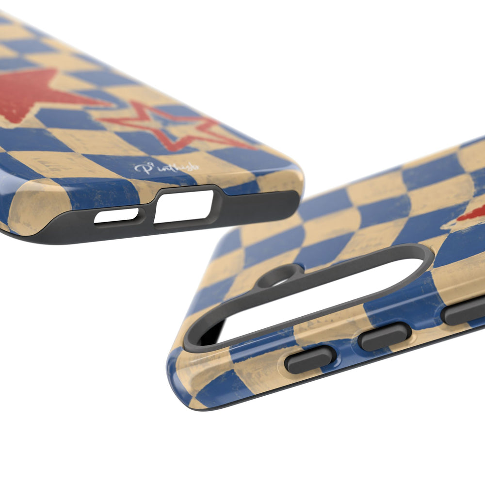 Blue & Cream Retro Star Phone Case