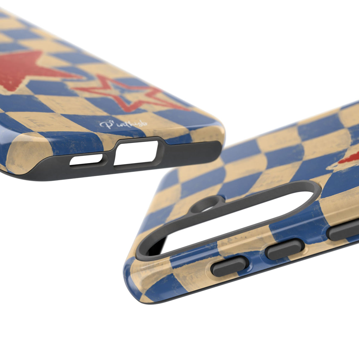 Blue & Cream Retro Star Phone Case