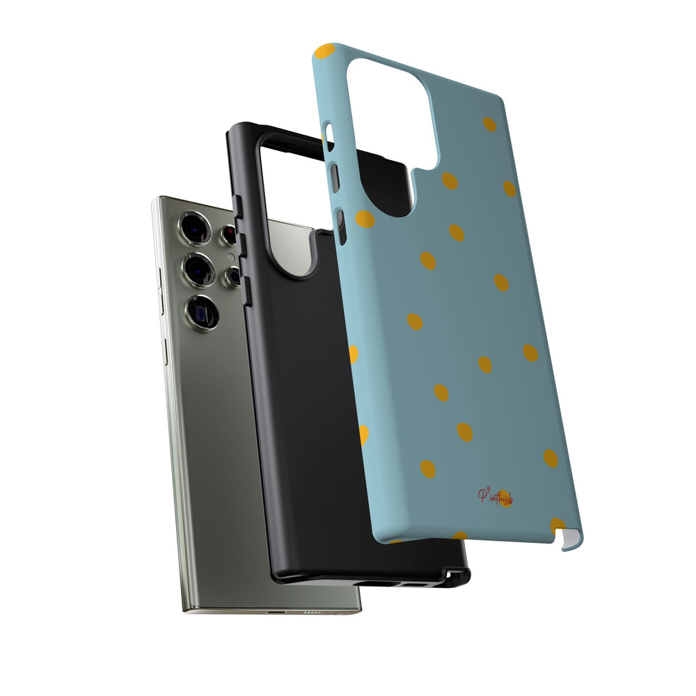 Blue & Yellow Polka Dot Tough Phone Case