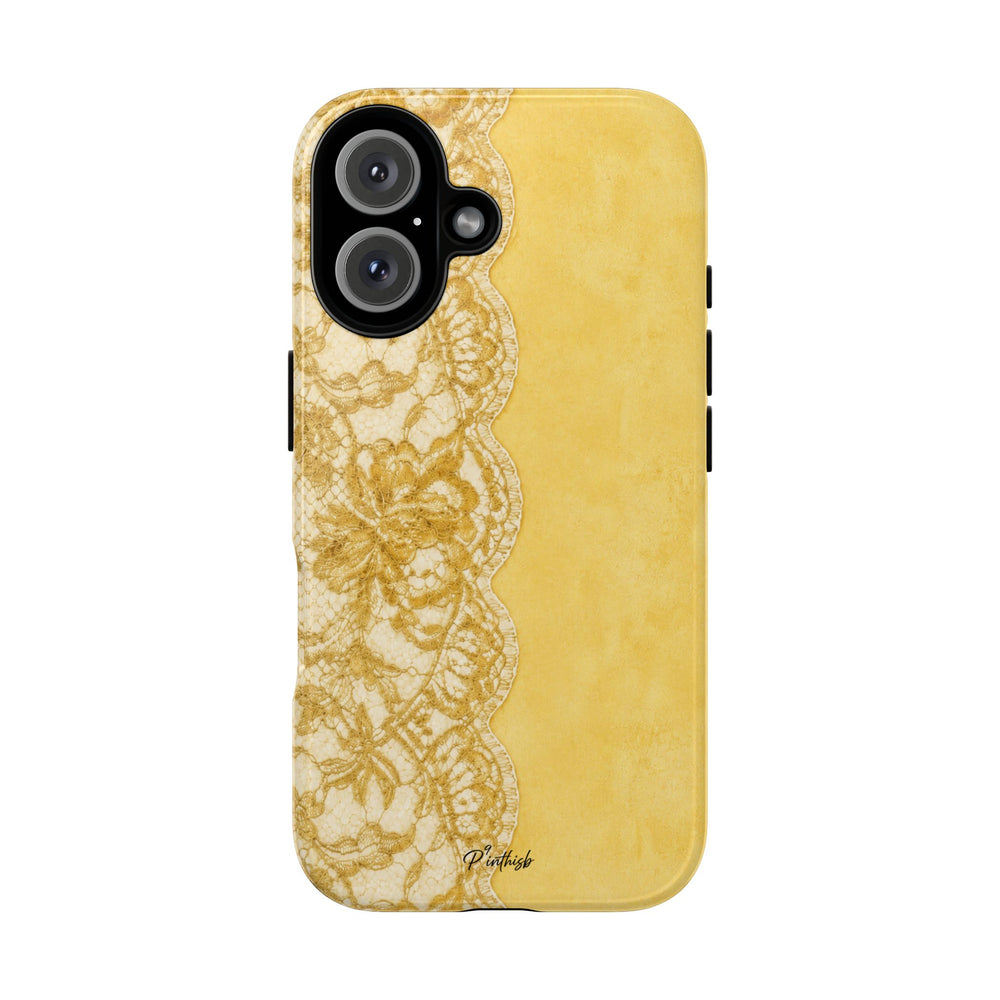 Yellow Vintage Lace Tough Case