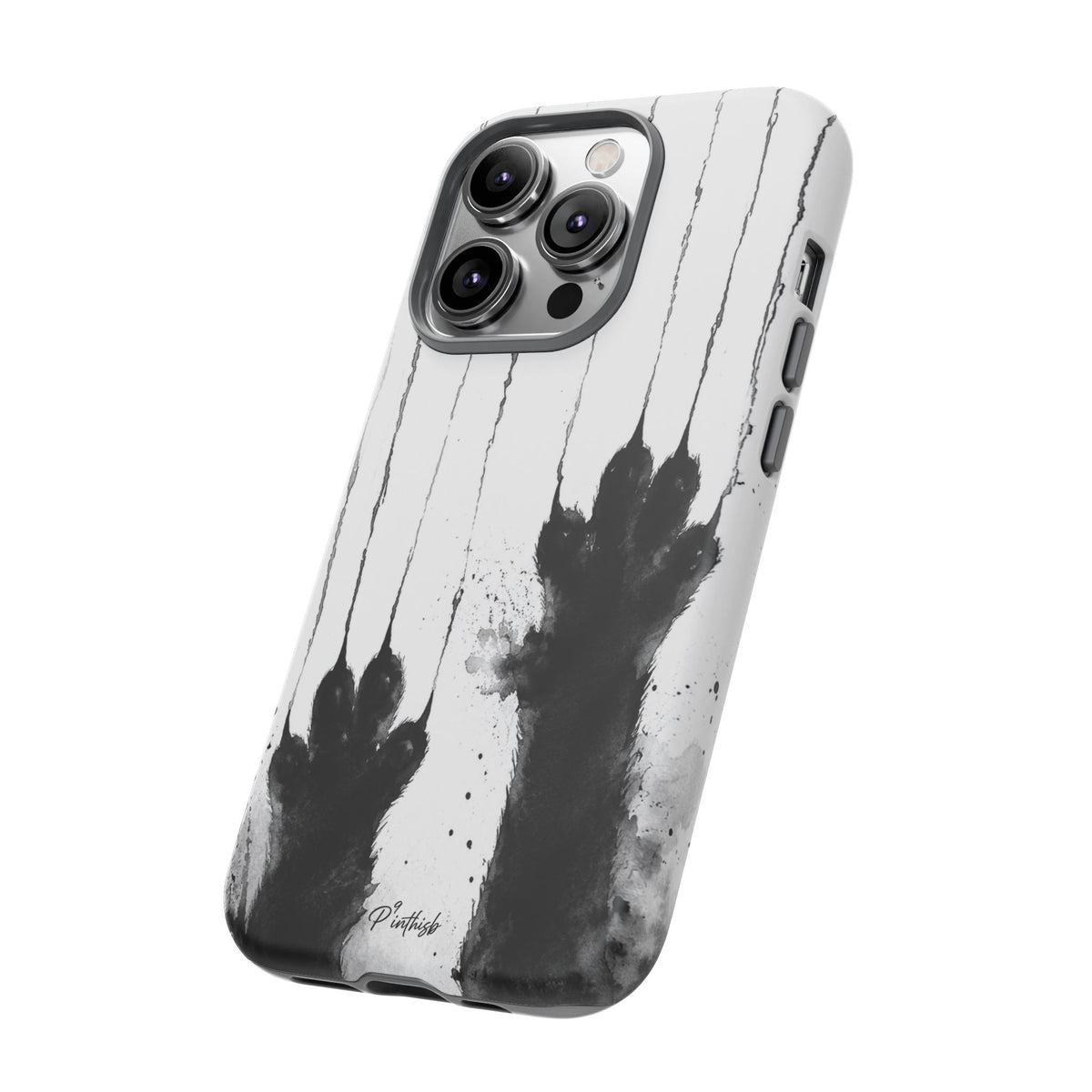 Black Ink Paw Print Tough Case