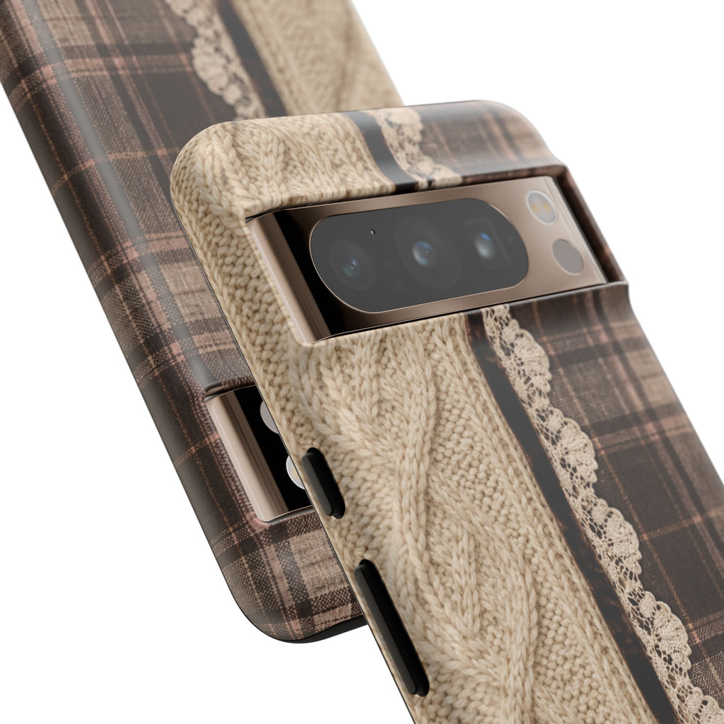 Cozy Plaid Knit Tough Phone Case