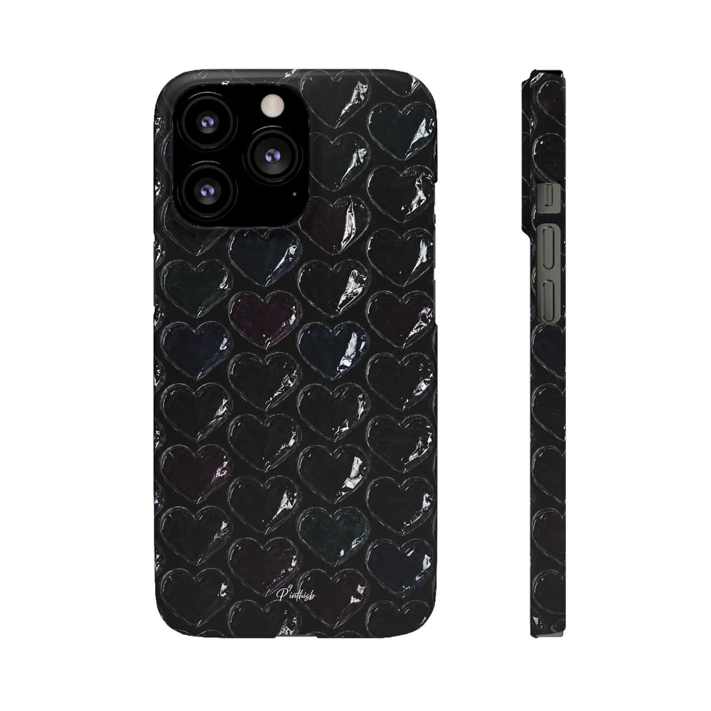 Black Pop Hearts Snap Case