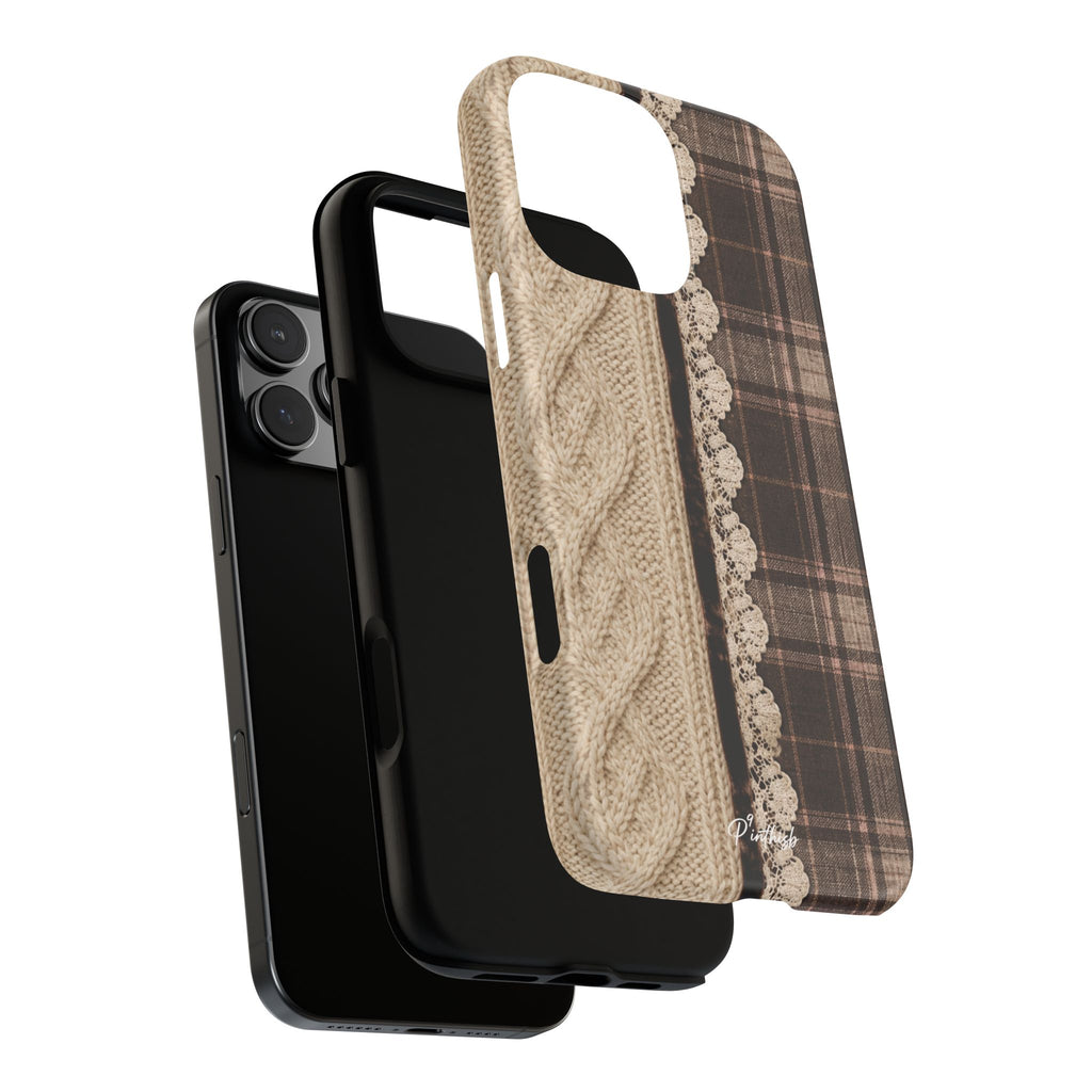 Cozy Plaid Knit Tough Phone Case