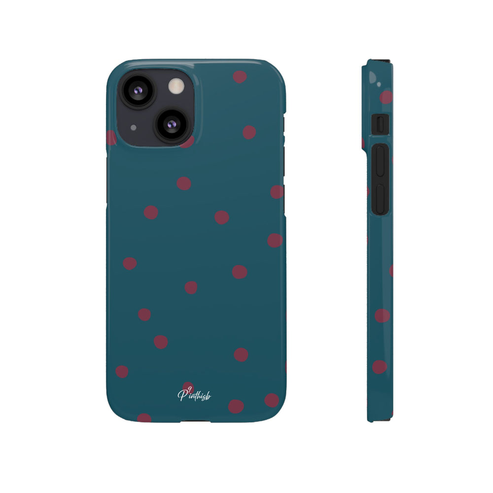 Teal & Burgundy Polka Dot Snap Phone Case