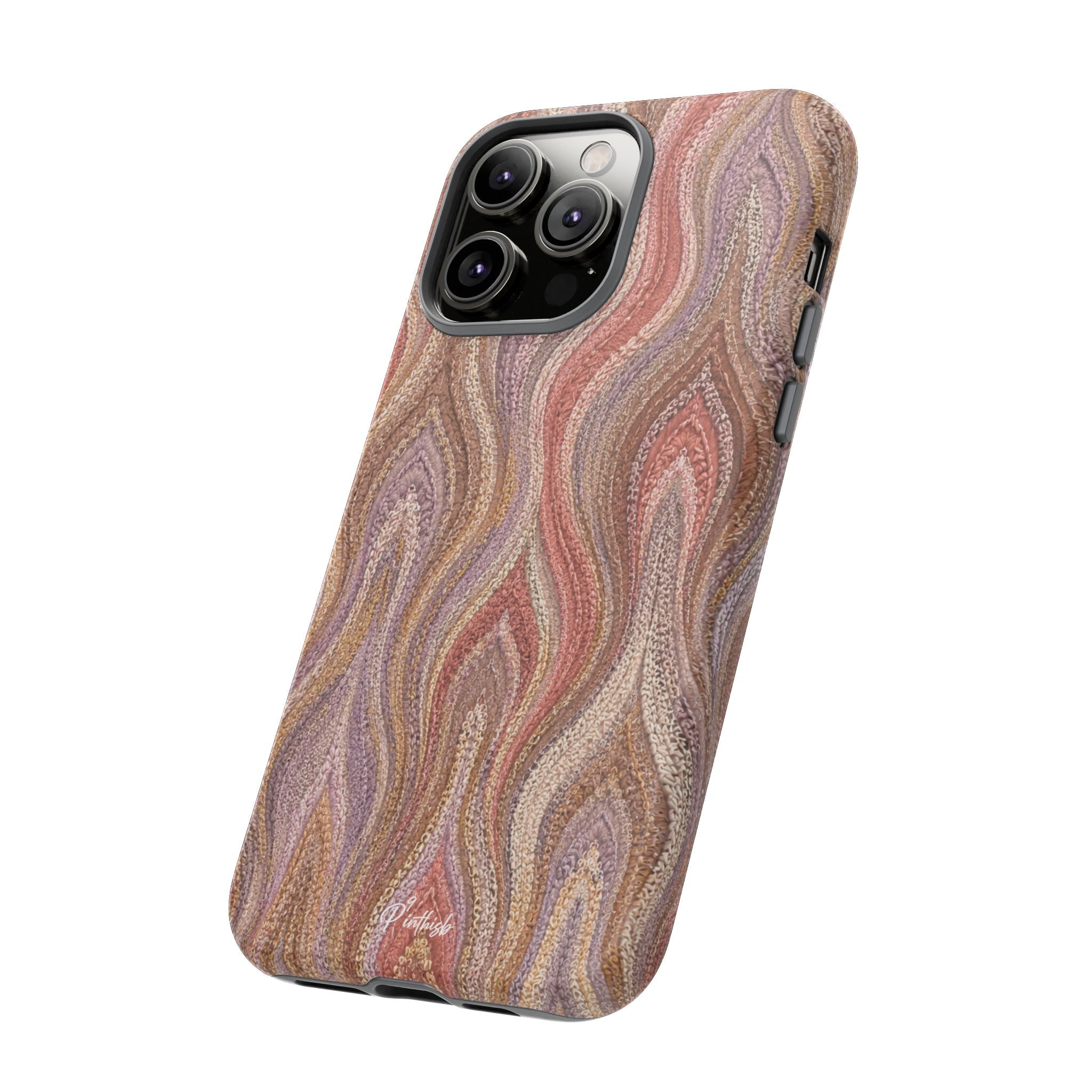 Wavy Peach & Mauve Tough Case