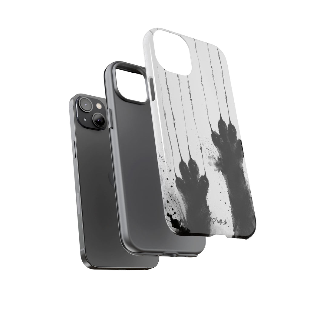 Black Ink Paw Print Tough Case