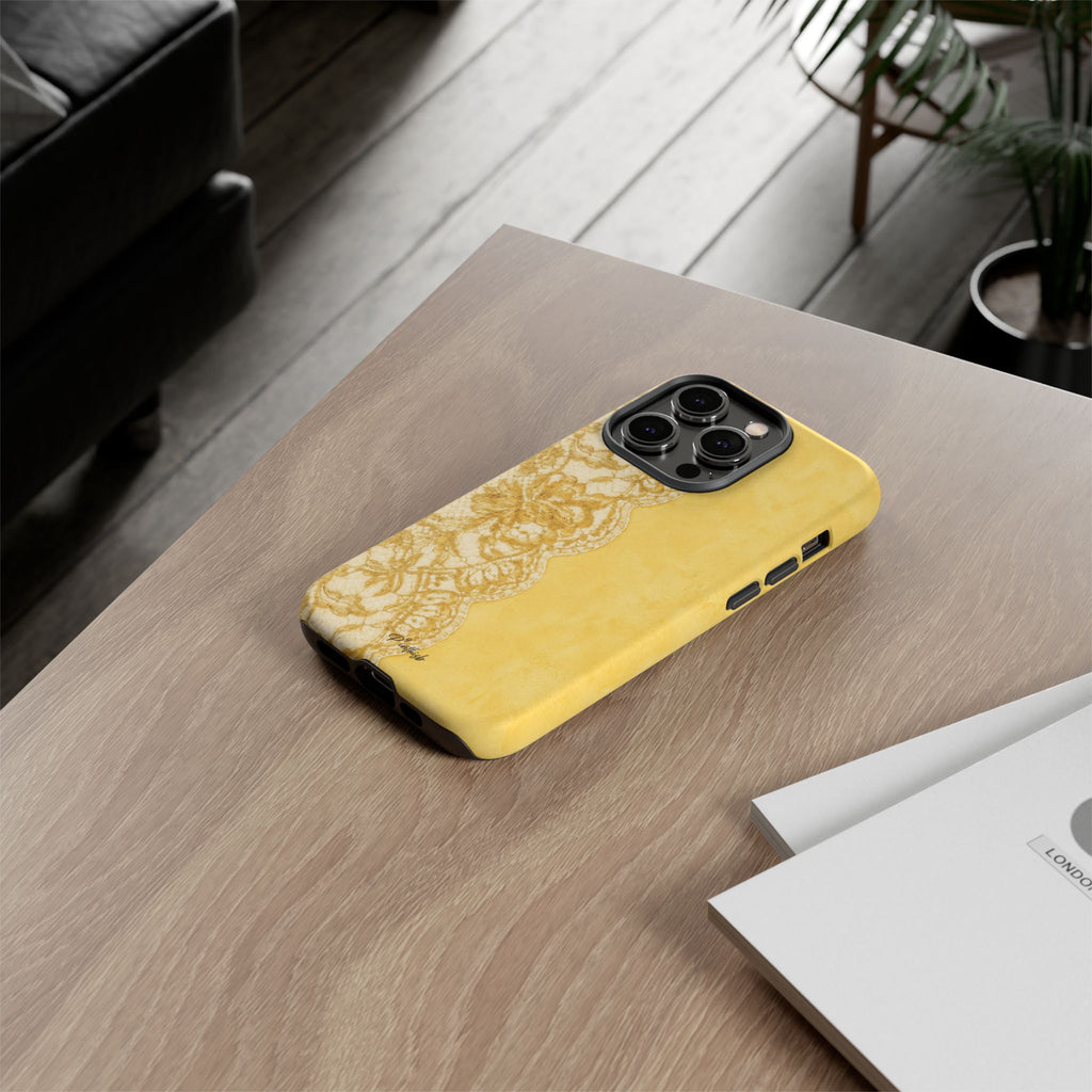 Yellow Vintage Lace Tough Case