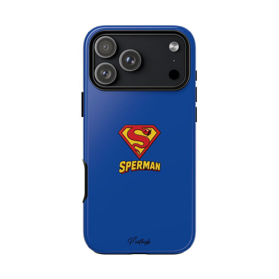 "SPERMAN" Parody Logo Tough Phone Case