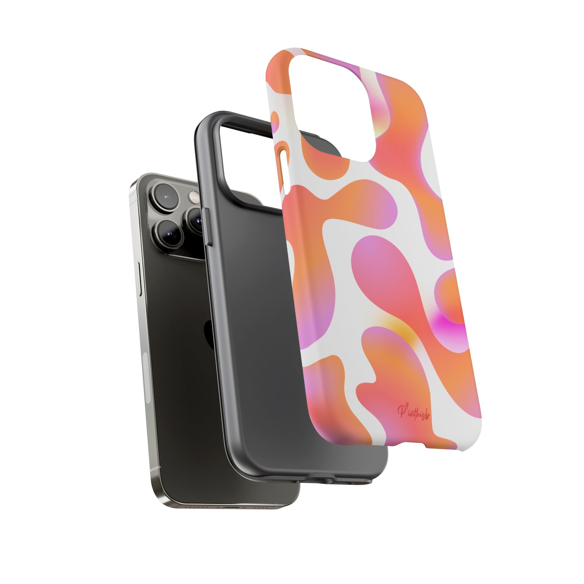 Abstract Orange Pink Camouflage Tough Phone Case