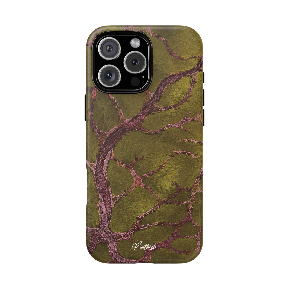 Olive & Rose Gold Tree Pattern Phone Case
