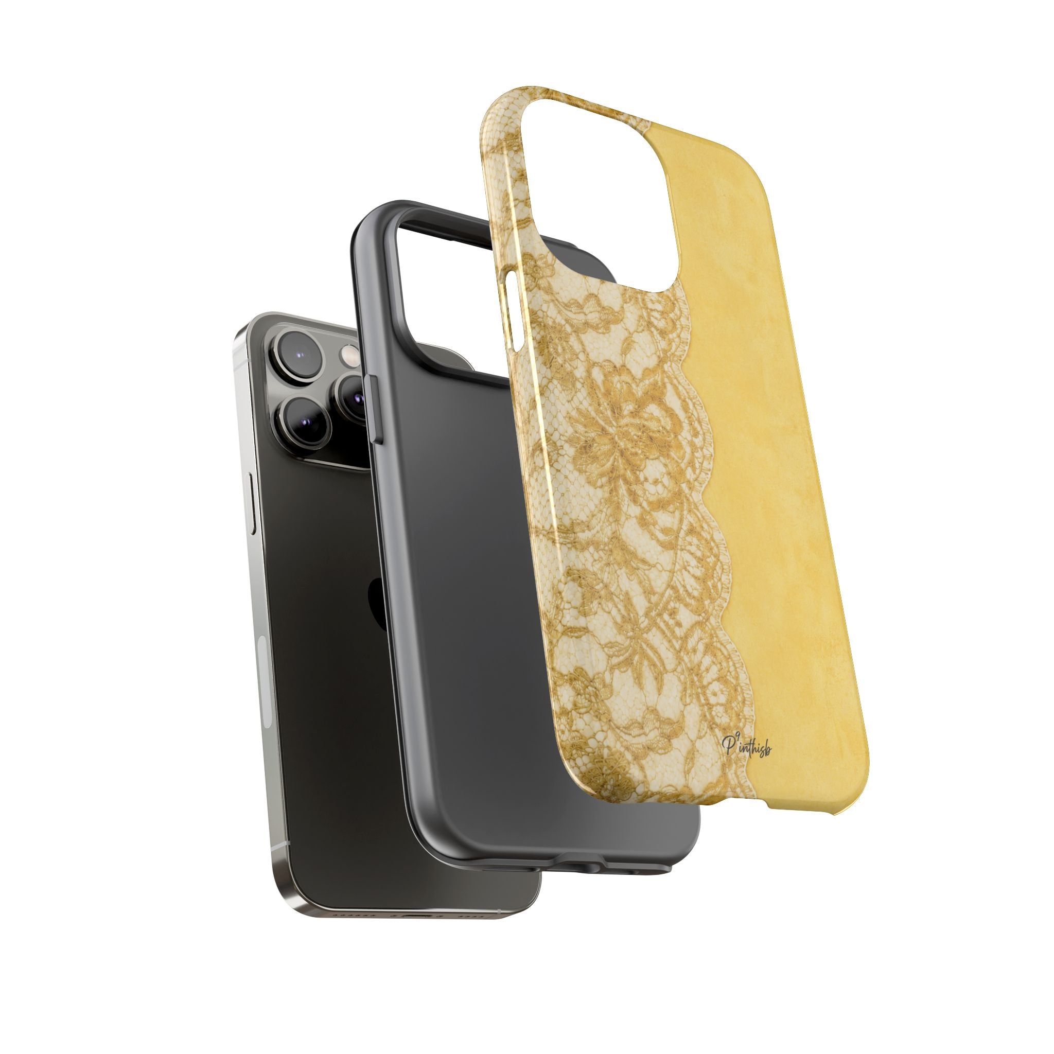 Yellow Vintage Lace Tough Case