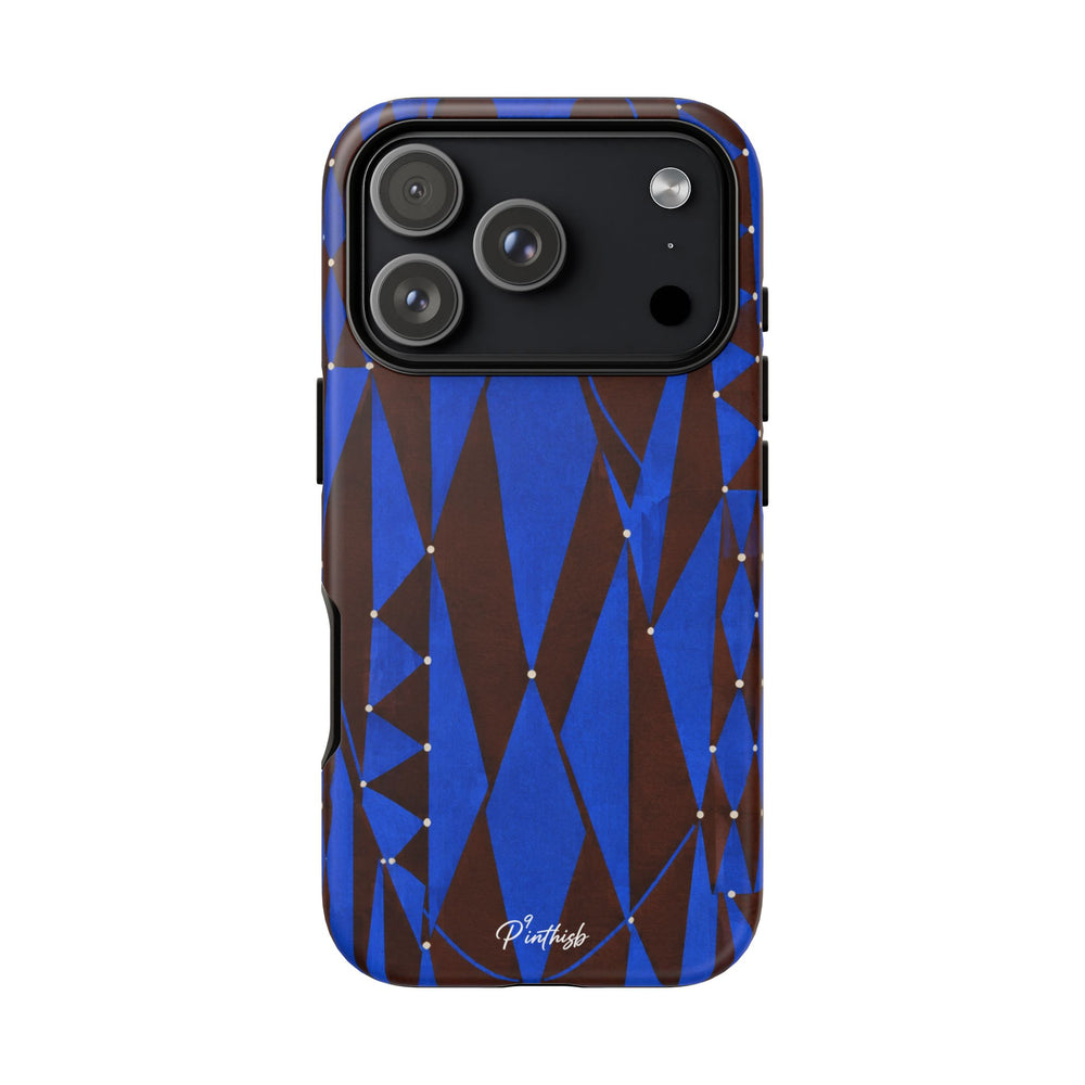 Geometric Blue Diamond Tough Phone Case