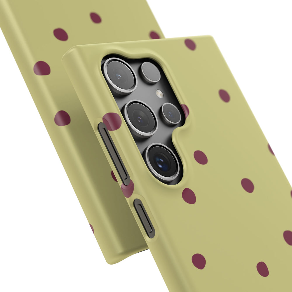 Yellow & Burgundy Polka Dot Snap Phone Case