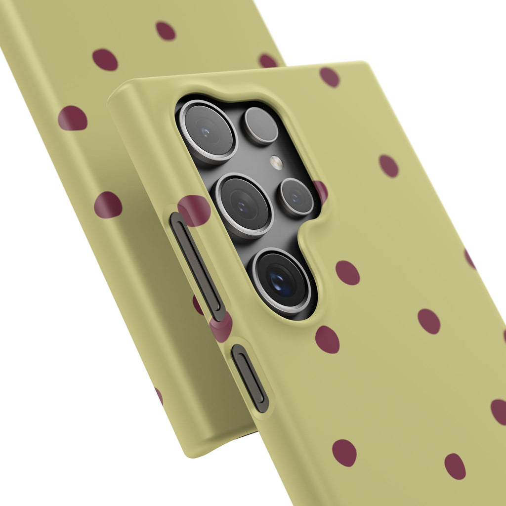Yellow & Burgundy Polka Dot Snap Phone Case