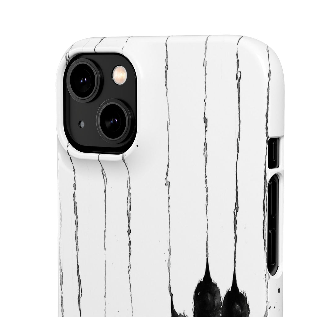 Black Ink Paw Print Snap Case