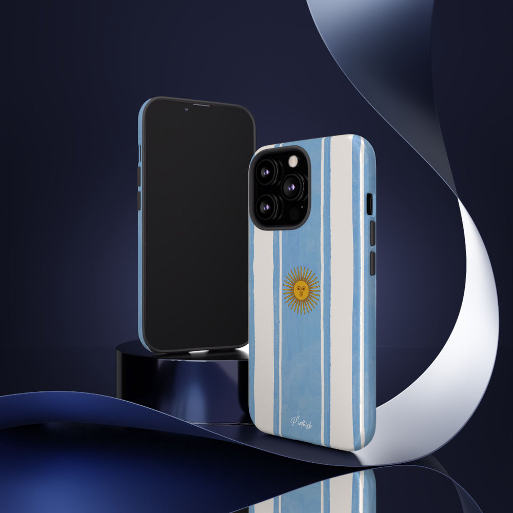 Argentina Flag Tough Phone Case – Blue White Striped Sun Protector
