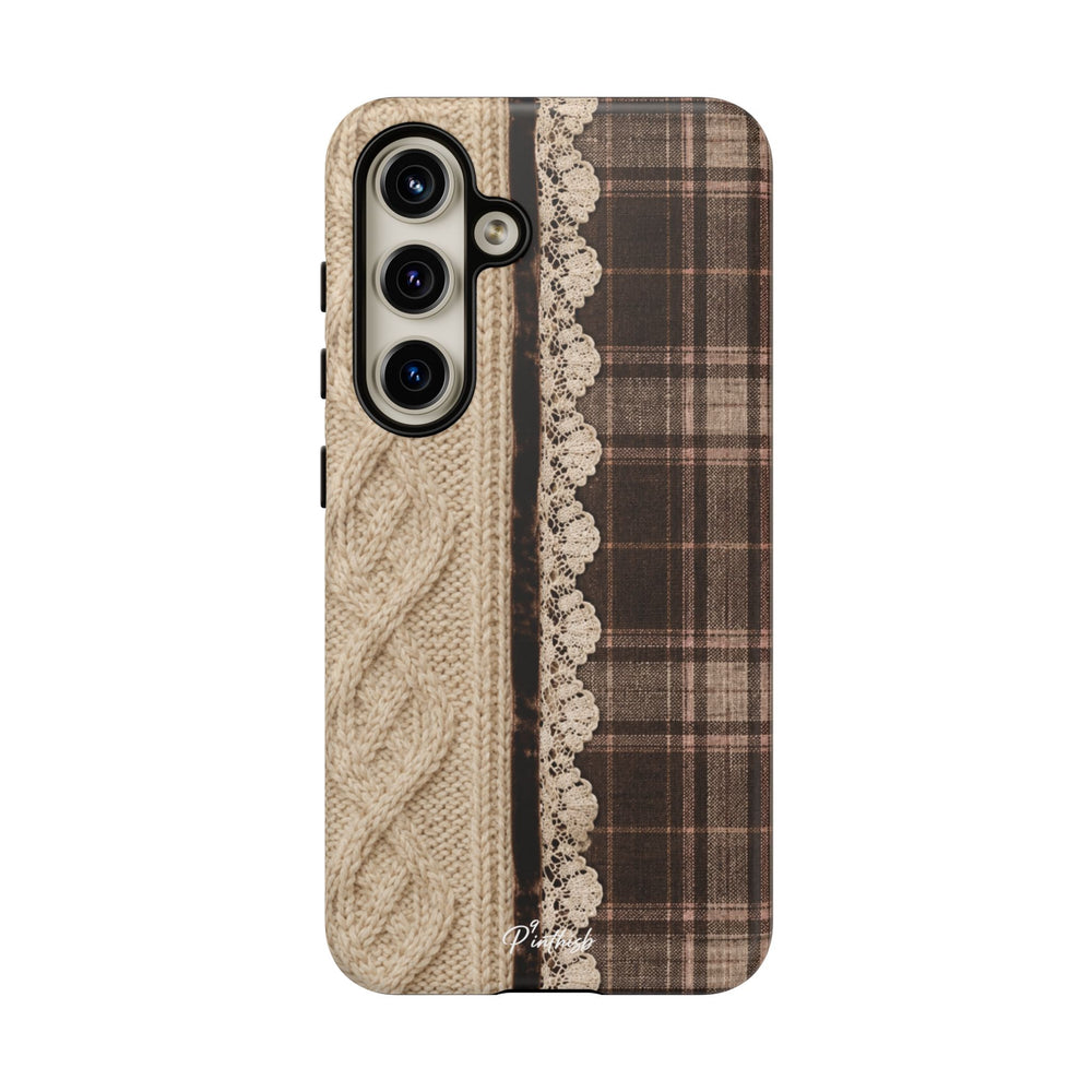 Cozy Plaid Knit Tough Phone Case
