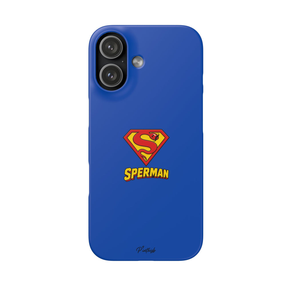 "SPERMAN" Parody Logo Snap Phone Case